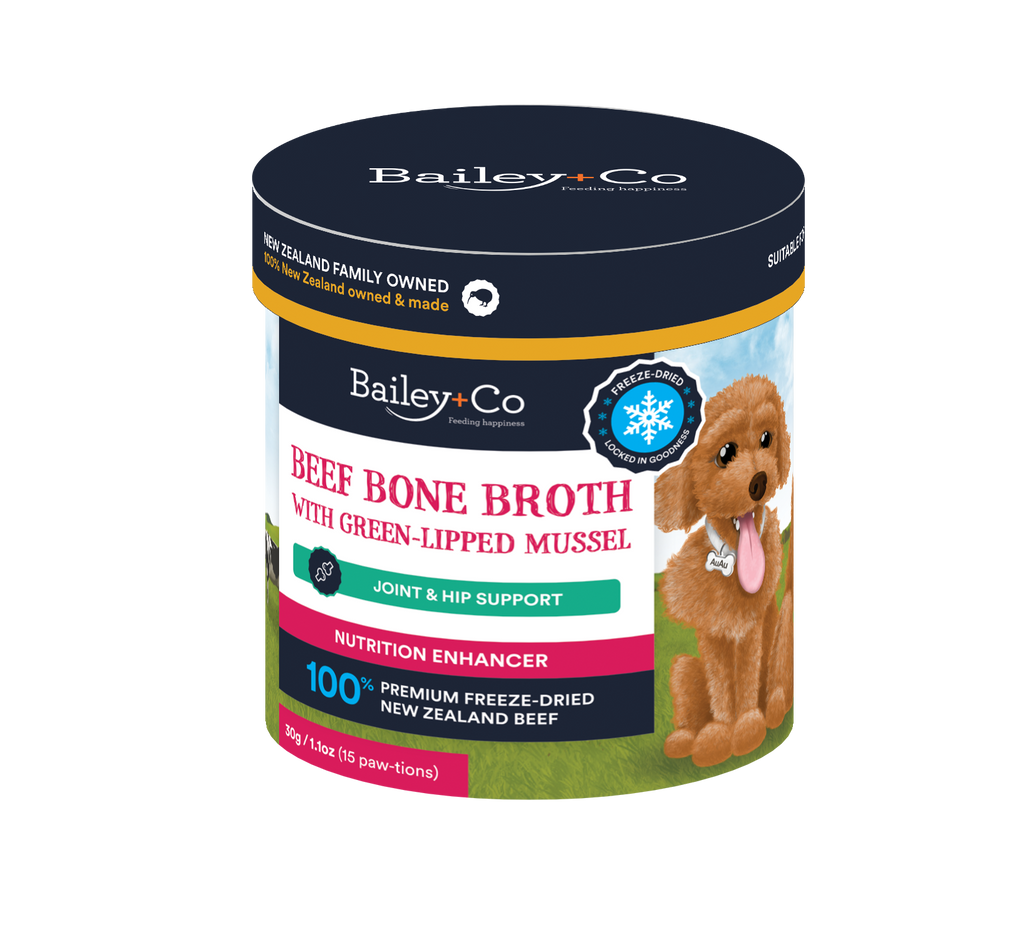 Bailey+Co Beef Bone Broth with Green Lipped Mussel – Joint & Hip Support 30g